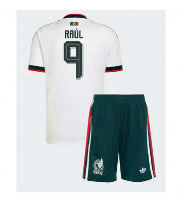 Mexiko Raul Jimenez #9 Bortaställ Barn VM 2026 Kortärmad (+ Korta byxor)
